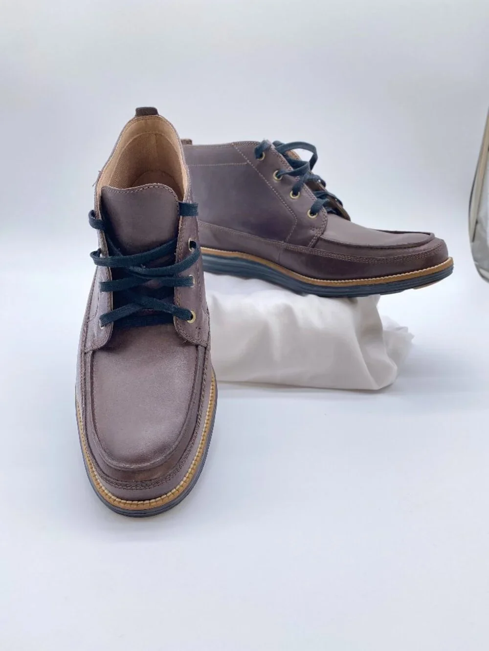 Cole Haan Grand.ØS Leather Chukka Boots Brown Moc Toe Men's 9.5